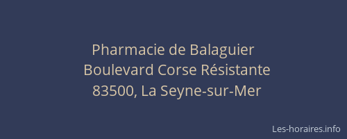 Pharmacie de Balaguier