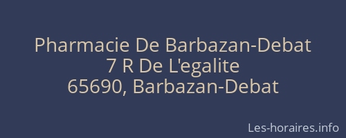 Pharmacie De Barbazan-Debat