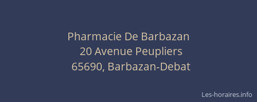 Pharmacie De Barbazan