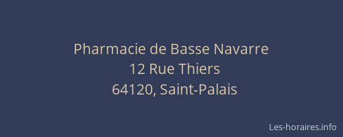 Pharmacie de Basse Navarre