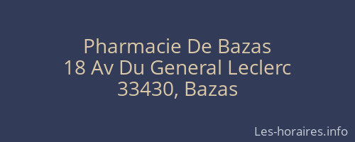 Pharmacie De Bazas