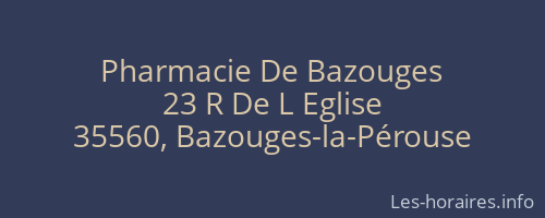 Pharmacie De Bazouges