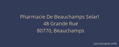 Pharmacie De Beauchamps Selarl
