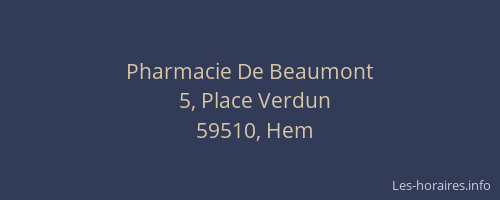 Pharmacie De Beaumont