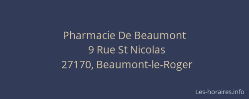 Pharmacie De Beaumont