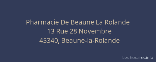 Pharmacie De Beaune La Rolande