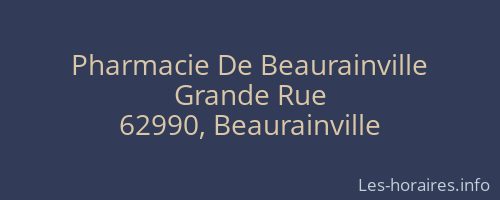 Pharmacie De Beaurainville