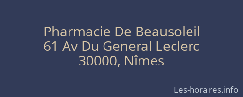 Pharmacie De Beausoleil