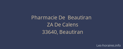 Pharmacie De  Beautiran