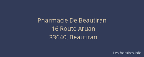 Pharmacie De Beautiran