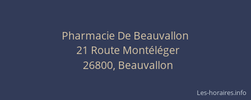 Pharmacie De Beauvallon
