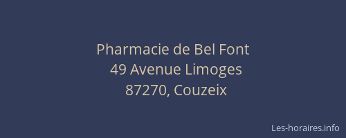 Pharmacie de Bel Font