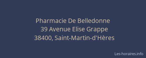 Pharmacie De Belledonne