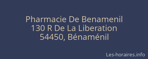 Pharmacie De Benamenil
