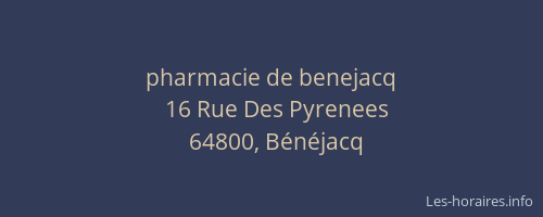 pharmacie de benejacq