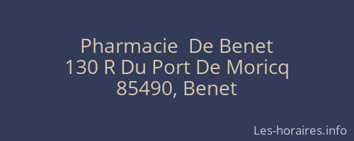 Pharmacie  De Benet