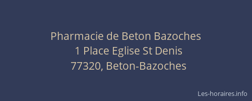 Pharmacie de Beton Bazoches