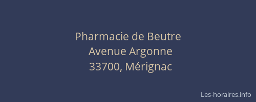 Pharmacie de Beutre
