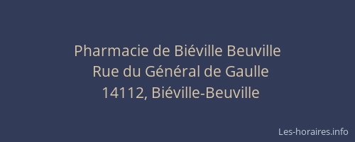 Pharmacie de Bi&eacute;ville Beuville