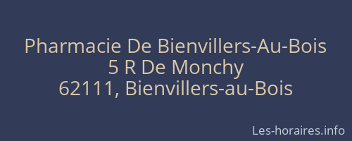 Pharmacie De Bienvillers-Au-Bois