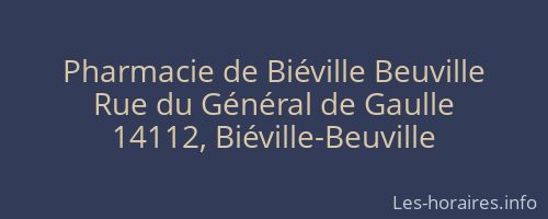 Pharmacie de Biéville Beuville