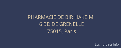 PHARMACIE DE BIR HAKEIM