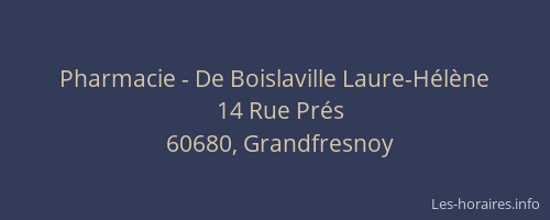 Pharmacie - De Boislaville Laure-Hélène