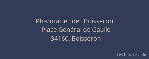 Pharmacie   de   Boisseron