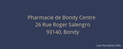 Pharmacie de Bondy Centre