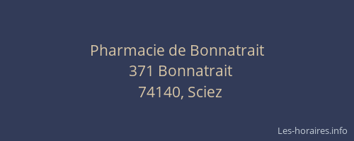 Pharmacie de Bonnatrait