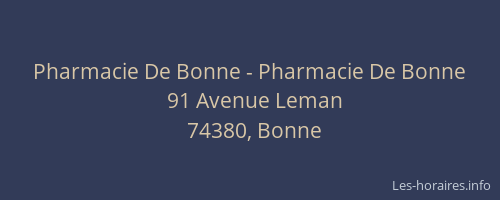 Pharmacie De Bonne - Pharmacie De Bonne