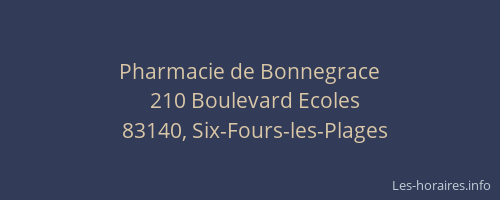 Pharmacie de Bonnegrace