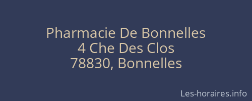 Pharmacie De Bonnelles