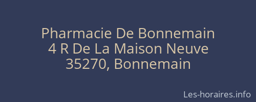 Pharmacie De Bonnemain
