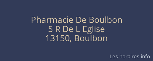 Pharmacie De Boulbon