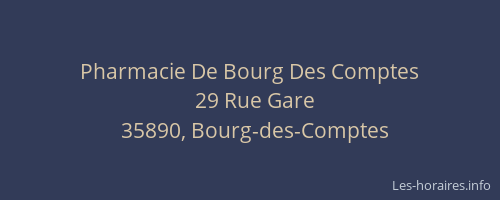 Pharmacie De Bourg Des Comptes
