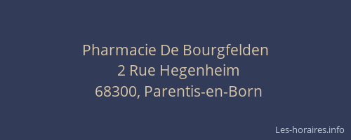 Pharmacie De Bourgfelden