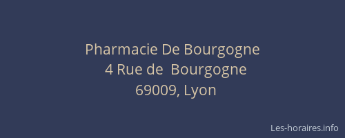 Pharmacie De Bourgogne