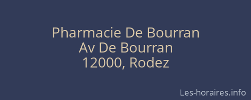 Pharmacie De Bourran
