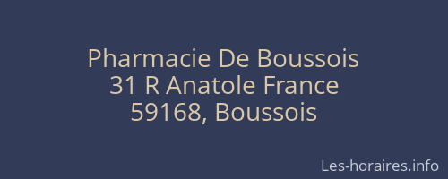 Pharmacie De Boussois