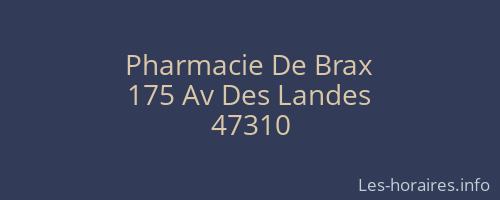 Pharmacie De Brax