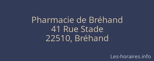 Pharmacie de Bréhand