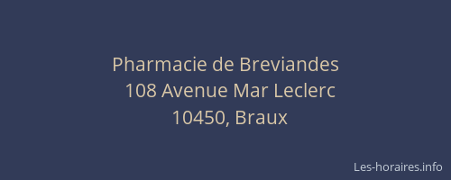 Pharmacie de Breviandes