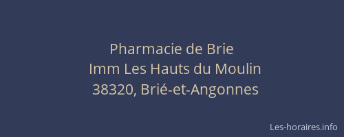 Pharmacie de Brie