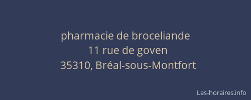 pharmacie de broceliande