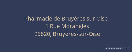 Pharmacie de Bruyères sur Oise
