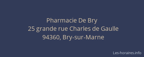 Pharmacie De Bry