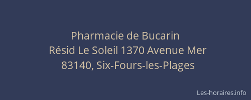 Pharmacie de Bucarin