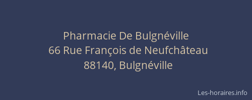 Pharmacie De Bulgnéville