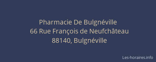 Pharmacie De Bulgn&eacute;ville